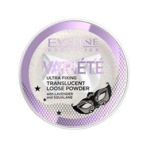 Pudra pentru machiaj cu aplicator Eveline Variete Ultra Fixing Translucent Lavender & Squalane