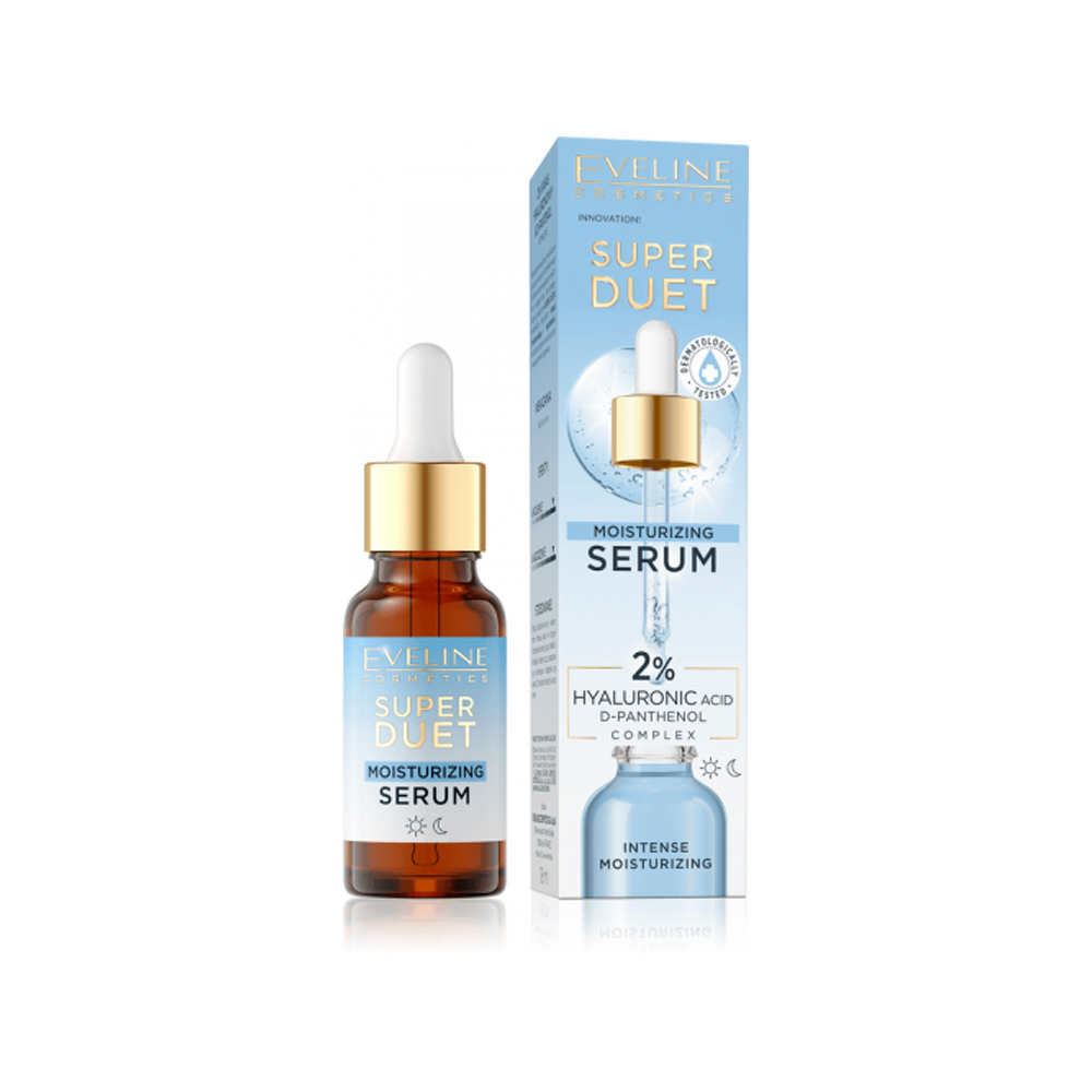 Serum hidratant 2% Acid Hialuronic&Complex D-Panthenol Eveline Super Duet 18 ml